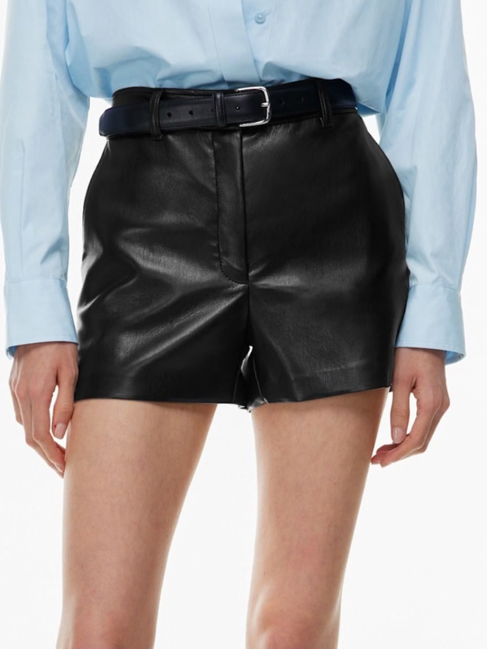 Aritzia Babaton Agency Mini Short Black Vegan Leather Size 4